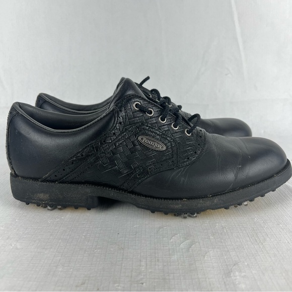 FootJoy Golf Shoes 9.5 Mens Black SoftJoys Terrains Spike Turf Shoe #57594 Lace - Picture 1 of 12